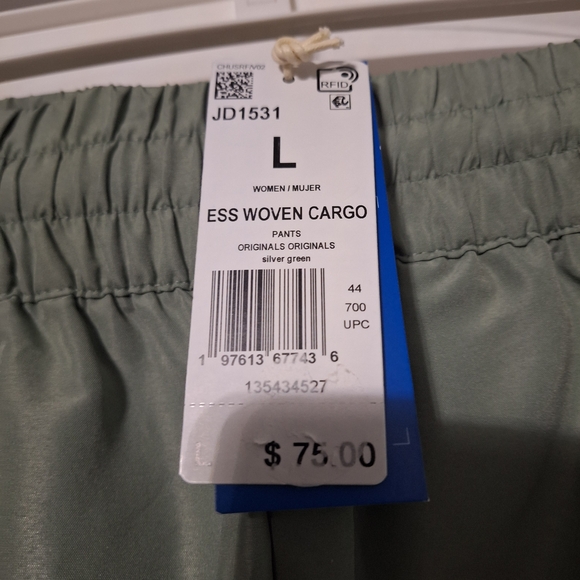 adidas Women's Sage Green Cargo Joggers - Picture 3 of 5